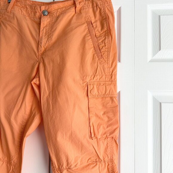 LRL Lauren Jeans Co Ralph Lauren Cargo Capri Pants Orange Cotton Women’s Size 10 - Picture 3 of 10